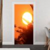 Sunset over the Palm Trees Door Sticker Peel & Stick Vinyl Door Wrap Art Décor