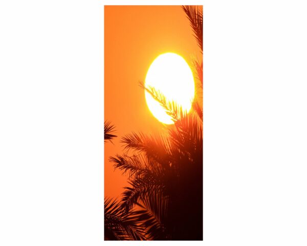 Sunset over the Palm Trees Door Sticker Peel & Stick Vinyl Door Wrap Art Décor