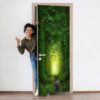 Magnificent Tree Tunnel Door Sticker Peel & Stick Vinyl Door Wrap Art Décor