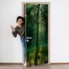 Sun Tree Wonderful Morning Door Sticker Peel & Stick Vinyl Door Wrap Art Décor