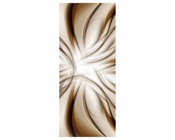 Abstract Brown Waves Door Sticker Peel & Stick Vinyl Door Wrap Art Décor