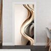 Abstract Gold and Brown Wave Door Sticker Peel & Stick Vinyl Door Wrap Art Décor