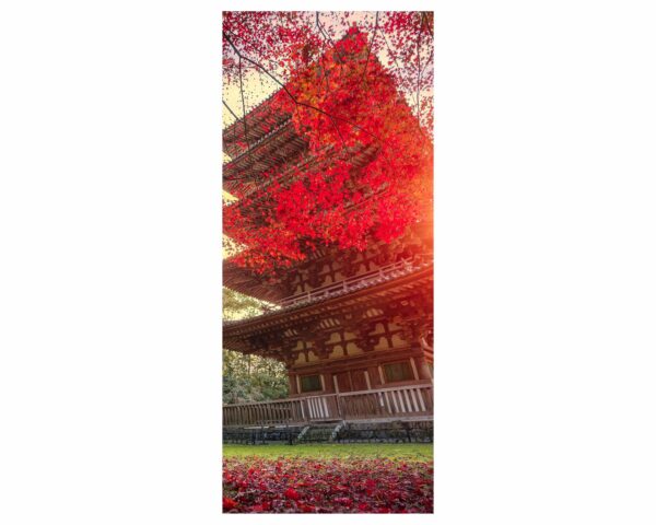 Japanese Temple in Autumn Door Sticker Peel & Stick Vinyl Door Wrap Art Décor