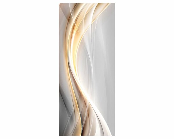 Gold Bright Waves Door Sticker Peel & Stick Vinyl Door Wrap Art Décor