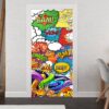 Comic Book Style Door Sticker Peel & Stick Vinyl Door Wrap Art Décor