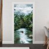 River in Tropical Jungle Door Sticker Peel & Stick Vinyl Door Wrap Art Décor