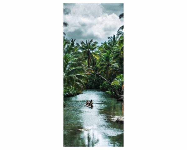 River in Tropical Jungle Door Sticker Peel & Stick Vinyl Door Wrap Art Décor