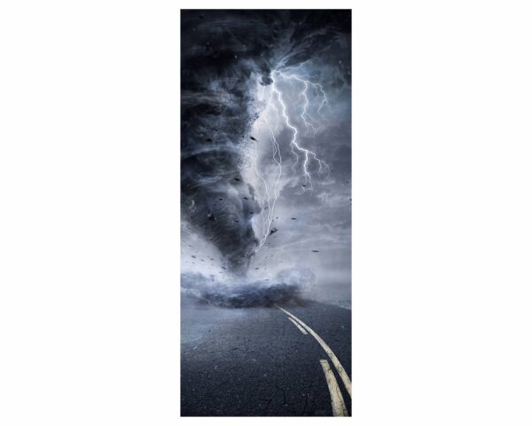 Tornado Theme Door Sticker Peel & Stick Vinyl Door Wrap Art Décor