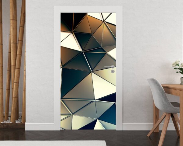 Polygonal Shape Door Sticker Peel & Stick Vinyl Door Wrap Art Décor