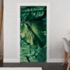 Tropical Leaves Background Door Sticker Peel & Stick Vinyl Door Wrap Art Décor