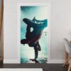 Dancer on Stage Door Sticker Peel & Stick Vinyl Door Wrap Art Décor