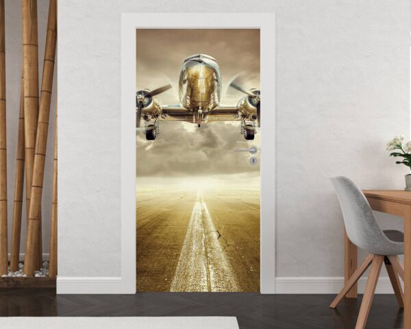 Abstract Aircraft Door Sticker Peel & Stick Vinyl Door Wrap Art Décor