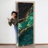 Green Marble Door Sticker Peel & Stick Vinyl Door Wrap Art Décor