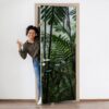 Tropical Rainforest Door Sticker Peel & Stick Vinyl Door Wrap Art Décor