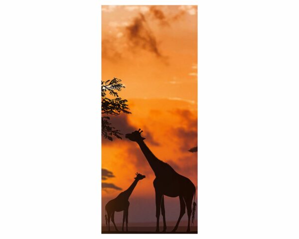 Giraffe African Animal Door Sticker Peel & Stick Vinyl Door Wrap Art Décor