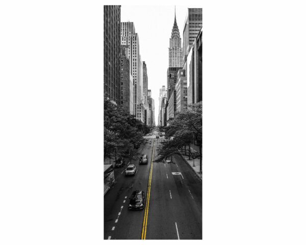 Street View in Manhattan Door Sticker Peel & Stick Vinyl Door Wrap Art Décor