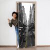 Street View in Manhattan Door Sticker Peel & Stick Vinyl Door Wrap Art Décor