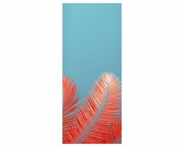 Coral Palm Door Sticker Peel & Stick Vinyl Door Wrap Art Décor