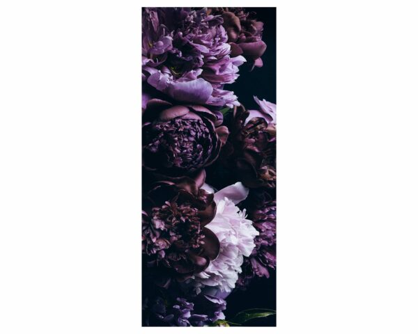 Violet Peonies Door Sticker Peel & Stick Vinyl Door Wrap Art Décor