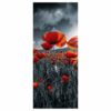 Red Poppies in the Field Door Sticker Peel & Stick Vinyl Door Wrap Art Décor