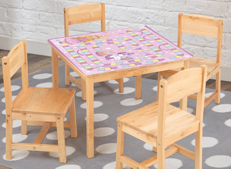 Pink Game Board For Kids Table Wrap Sticker Laminated Vinyl Cover Self-Adhesive for Desk and Tables