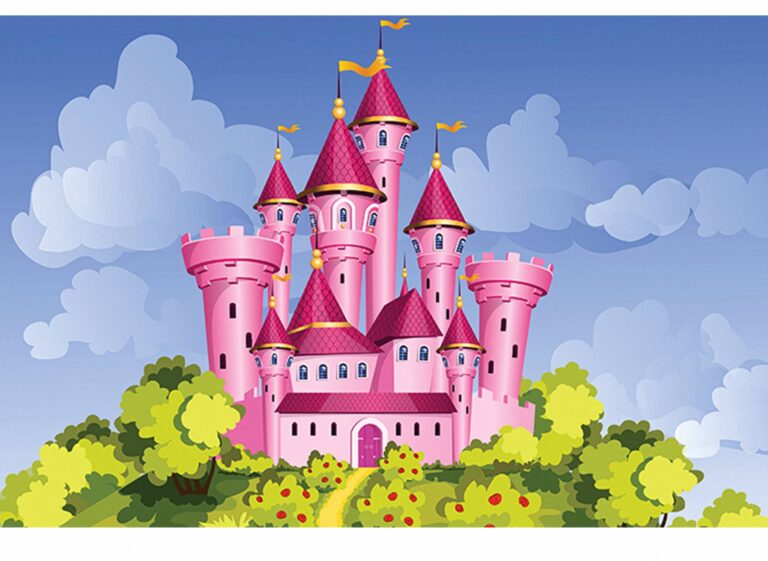 Princess Castle For Kids Table Wrap Sticker Laminated Vinyl Cover Self-Adhesive for Desk and Tables