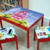 Princess Castle For Kids Table Wrap Sticker Laminated Vinyl Cover Self-Adhesive for Desk and Tables