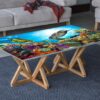 Ocean Turtle Fish Table Wrap Sticker Laminated Vinyl Cover Self-Adhesive for Desk and Tables