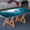 Ocean Dolphins Fish Table Wrap Sticker Laminated Vinyl Cover Self-Adhesive for Desk and Tables