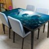 Ocean Dolphins Fish Table Wrap Sticker Laminated Vinyl Cover Self-Adhesive for Desk and Tables