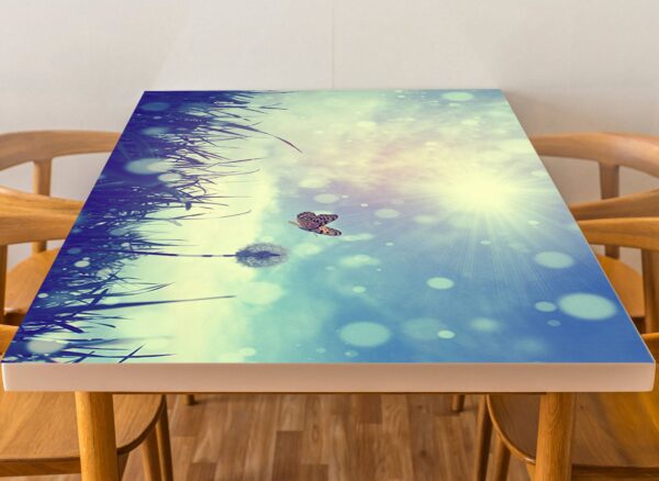 Spring Butterfly Grass Table Wrap Sticker Laminated Vinyl Cover Self-Adhesive for Desk and Tables