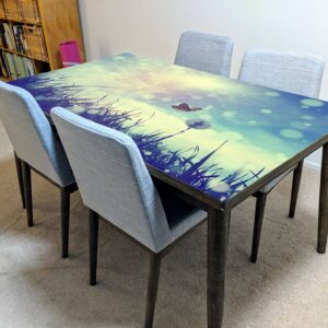 Spring Butterfly Grass Table Wrap Sticker Laminated Vinyl Cover Self-Adhesive for Desk and Tables