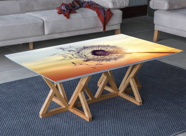 Dandelion Sunset View Table Wrap Sticker Laminated Vinyl Cover Self-Adhesive for Desk and Tables