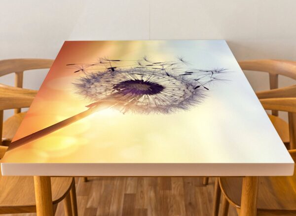 Dandelion Sunset View Table Wrap Sticker Laminated Vinyl Cover Self-Adhesive for Desk and Tables