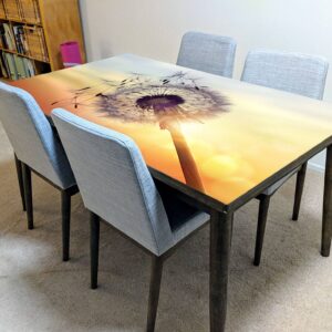 Dandelion Sunset View Table Wrap Sticker Laminated Vinyl Cover Self-Adhesive for Desk and Tables