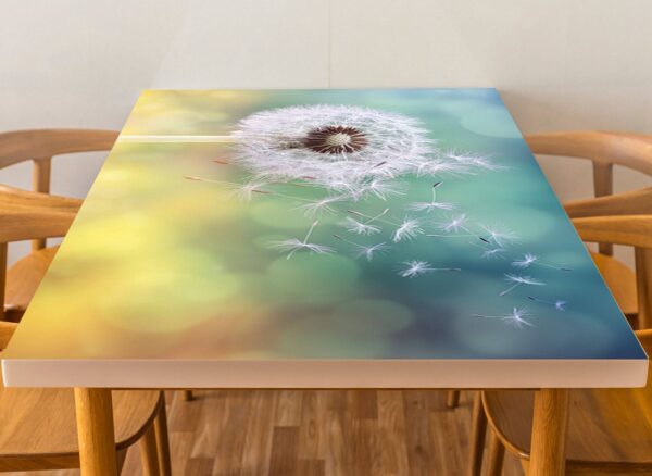 Dandelion Wind View Table Wrap Sticker Laminated Vinyl Cover Self-Adhesive for Desk and Tables