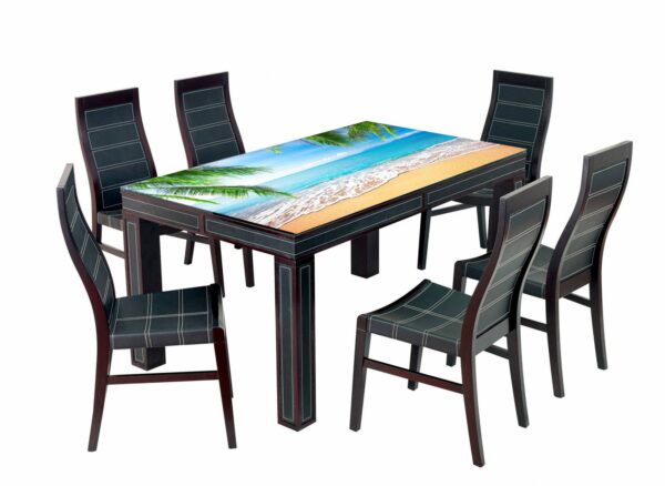 Beach Ocean Summer View Table Wrap Sticker Laminated Vinyl Cover Self-Adhesive for Desk and Tables