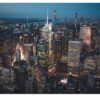 New York ​​at Night View Table Wrap Sticker Laminated Vinyl Cover Self-Adhesive for Desk and Tables