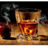 Whiskey with Ice & Pipe Table Wrap Sticker Laminated Vinyl Cover Self-Adhesive for Desk and Tables