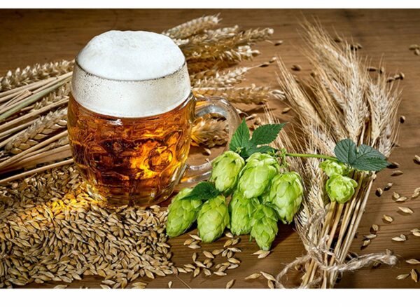 Hops Grain Beer Table Wrap Sticker Laminated Vinyl Cover Self-Adhesive for Desk and Tables