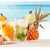 Fresh Beach Drinks Table Wrap Sticker Laminated Vinyl Cover Self-Adhesive for Desk and Tables