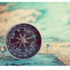 Compass and World Map Table Wrap Sticker Laminated Vinyl Cover Self-Adhesive for Desk and Tables