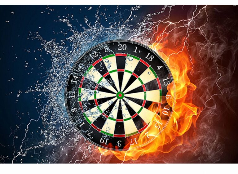 Dart Board Water & Fire Table Wrap Sticker Laminated Vinyl Cover Self-Adhesive for Desk and Tables