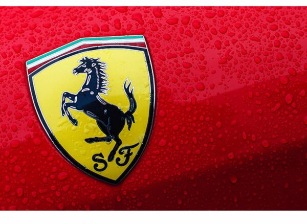 Ferrari Logo Car Table Wrap Sticker Laminated Vinyl Cover Self-Adhesive for Desk and Tables