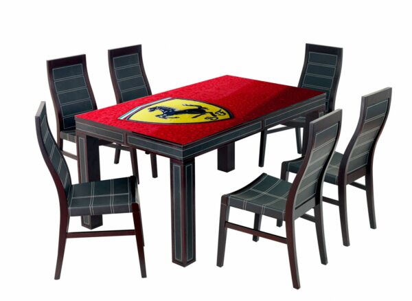 Ferrari Logo Car Table Wrap Sticker Laminated Vinyl Cover Self-Adhesive for Desk and Tables