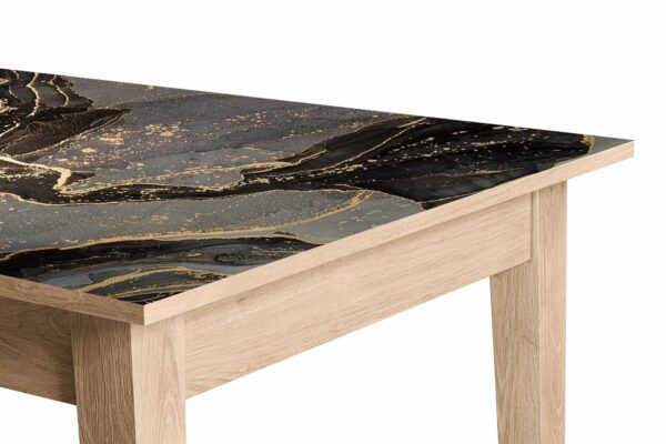 Gold and Black Marble Table Wrap Sticker Laminated Vinyl Cover Self-Adhesive for Desk and Tables