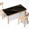 Black and Gold Marble Table Wrap Sticker Laminated Vinyl Cover Self-Adhesive for Desk and Tables