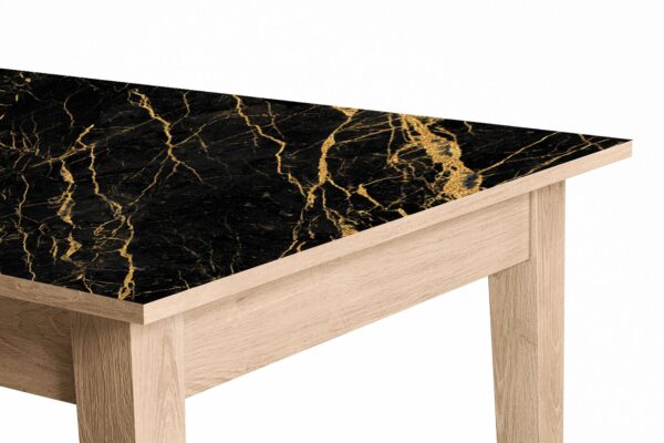 Black and Gold Marble Table Wrap Sticker Laminated Vinyl Cover Self-Adhesive for Desk and Tables