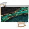 Green Marble Abstract Table Wrap Sticker Laminated Vinyl Cover Self-Adhesive for Desk and Tables