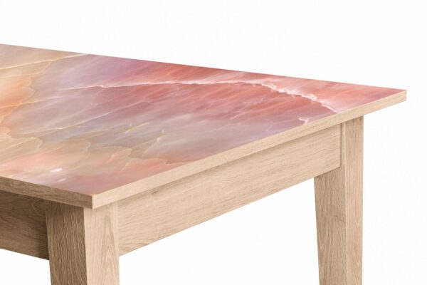 Pink Marble Texture Table Wrap Sticker Laminated Vinyl Cover Self-Adhesive for Desk and Tables